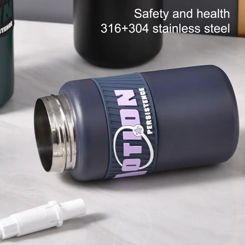 Water Bottles Straw Lid Large-Capacity Stainless Steel Water Cup Handle Travel Mug With Traw Lid Handle Drink Bottle For Outdoor