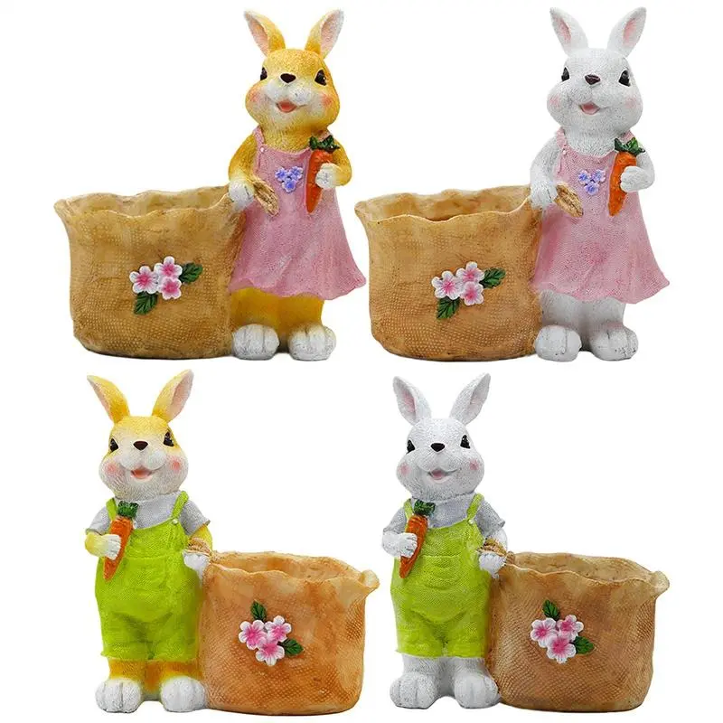 Easter Bunny Flowerpot Bunny Planter Animal Planter Easter Bunny Pot Easter Decorative Garden Pots Animal Succulents Holder