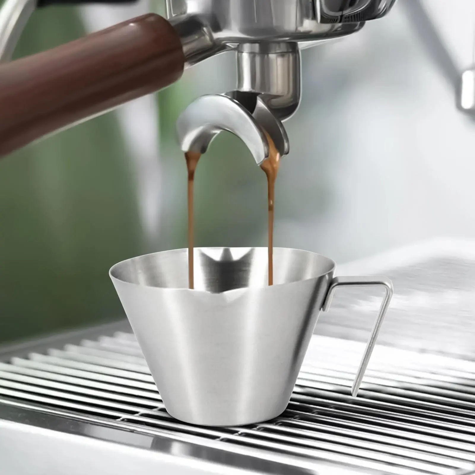 Coffee Measuring Cup Measurement Cup Stainless Steel Heat-Resistant Three Scale Beaker with Handle Double Spout Pitcher for