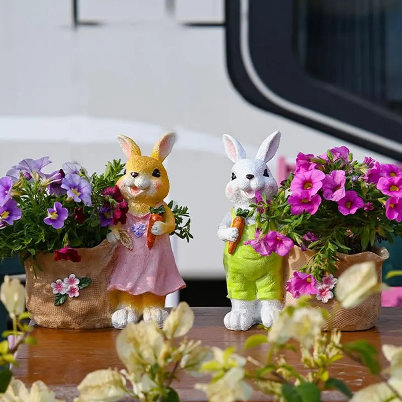 Easter Bunny Flowerpot Bunny Planter Animal Planter Easter Bunny Pot Easter Decorative Garden Pots Animal Succulents Holder