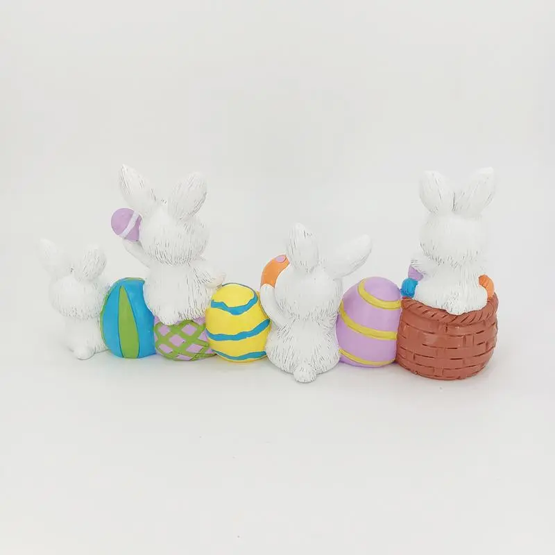 Easter bunny egg decorations Easter Indoor Rabbit Easter Table Decoration Resin Rabbit Statue Garden Statues Cute Bunny Decor