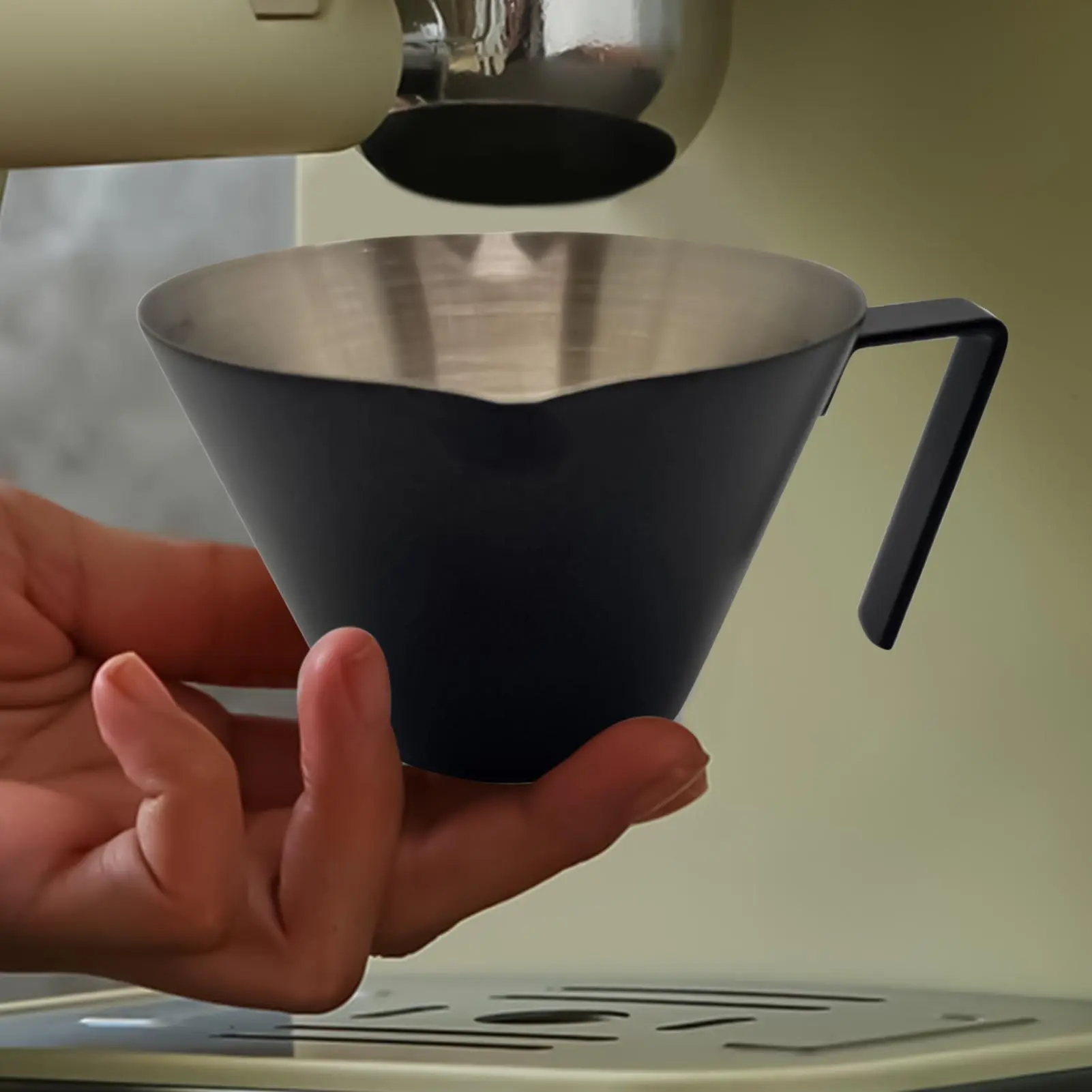 Coffee Measuring Cup Measurement Cup Stainless Steel Heat-Resistant Three Scale Beaker with Handle Double Spout Pitcher for