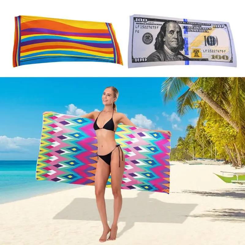 Oversized Beach Towels Breathable Smooth Beach & Hand Towel Swim & Pool Towel Fast Drying & Lightweight For Travel & Outdoor