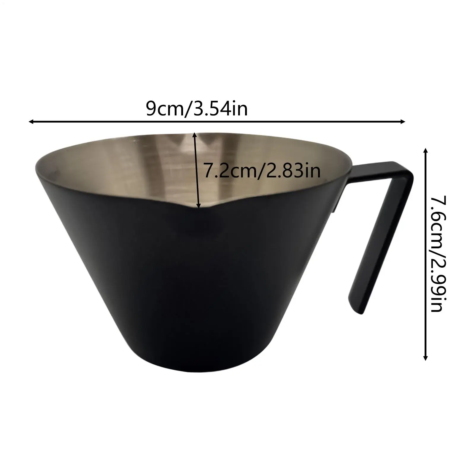 Coffee Measuring Cup Measurement Cup Stainless Steel Heat-Resistant Three Scale Beaker with Handle Double Spout Pitcher for