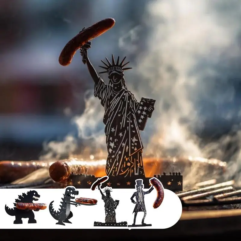 BBQ Stand Hot Dog Roaster Metal Creative Funny Grill Accessories For Kitchen Events Grilling Camping Trips Backyard Cooking