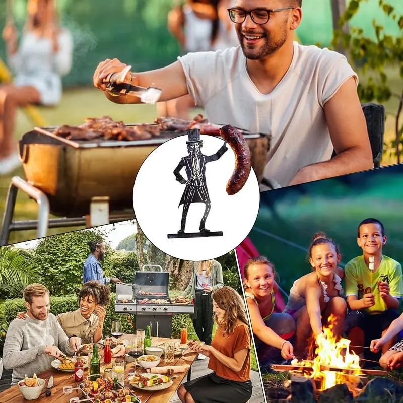 BBQ Stand Hot Dog Roaster Metal Creative Funny Grill Accessories For Kitchen Events Grilling Camping Trips Backyard Cooking