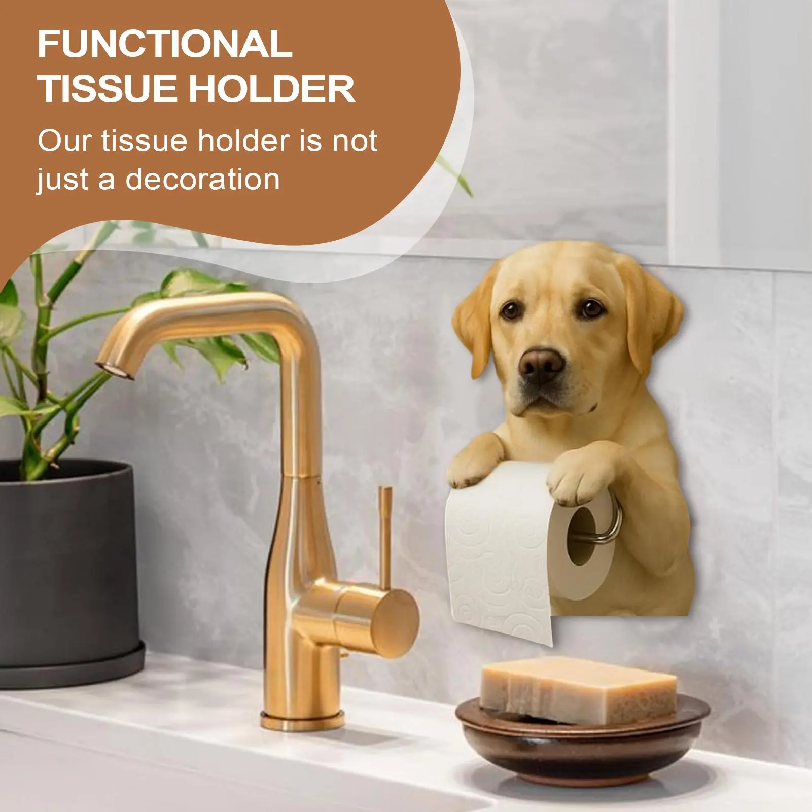 Toilet Paper Holder Animal Paper Towel Holder Space-Saving Decorative Dog Shape Creative Rack For Kitchen Small Spaces Farmhouse