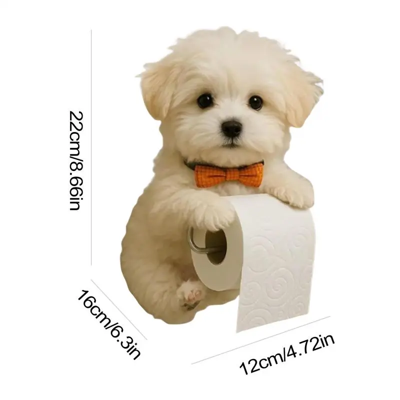 Toilet Paper Holder Animal Paper Towel Holder Space-Saving Decorative Dog Shape Creative Rack For Kitchen Small Spaces Farmhouse