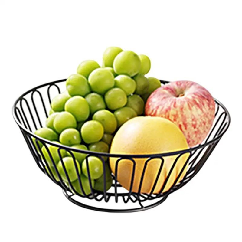 Wire Fruit Basket Counter Vegetable Snack Bread Storage Bowl Simple Fruit Basin Kitchen Eggs Dessert Holder Organizer Fruit Bowl