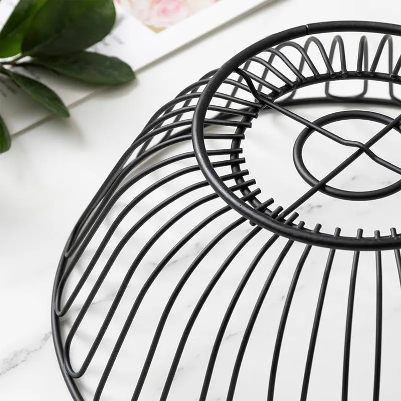 Wire Fruit Basket Counter Vegetable Snack Bread Storage Bowl Simple Fruit Basin Kitchen Eggs Dessert Holder Organizer Fruit Bowl
