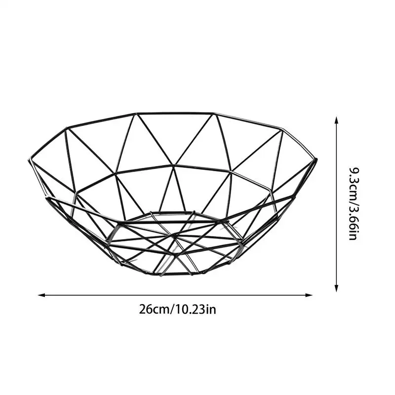 Wire Fruit Basket Counter Vegetable Snack Bread Storage Bowl Simple Fruit Basin Kitchen Eggs Dessert Holder Organizer Fruit Bowl