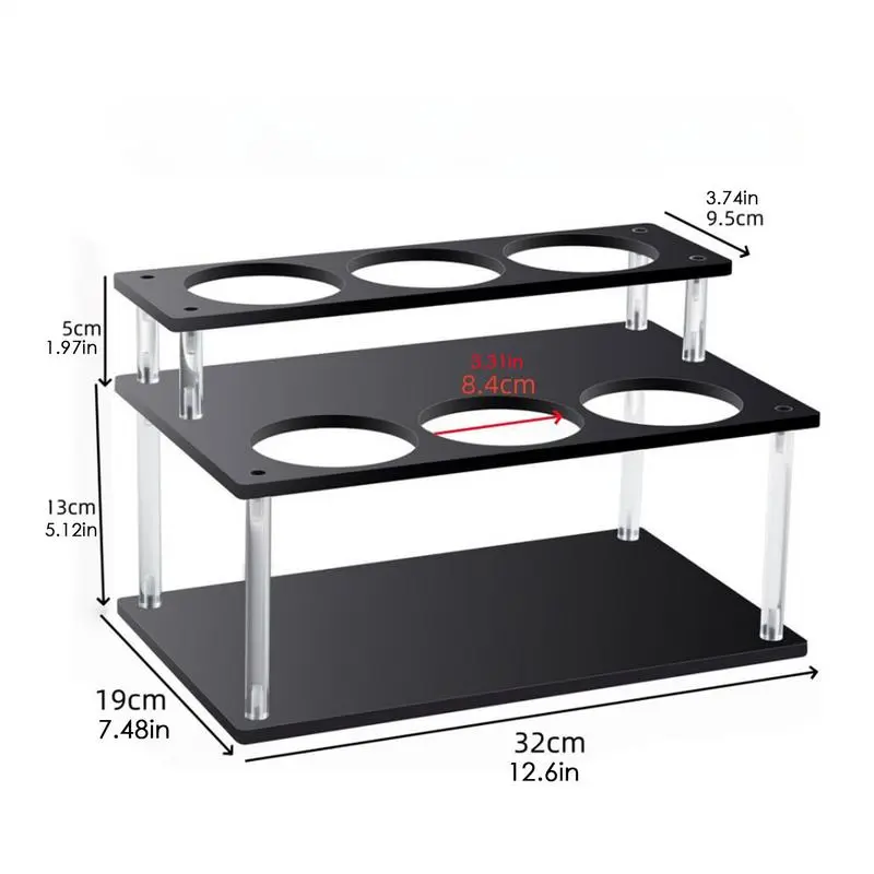 Coffee Syrup Organizer Acrylic Coffee Syrup Stand Rack 2-Tier Stand Storage Organizer Display Shelf Station Kitchen Accessories