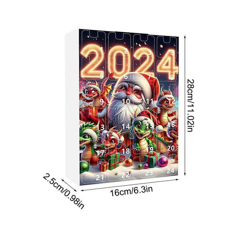 Christmas Countdown Calendar Christmas Dragon Ornaments Acrylic Dinosaur Pendant Dragon 2024 Christmas Advent Calendar