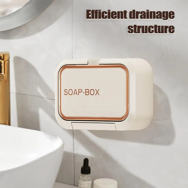 Soap Dish For Shower Wall Soap Case Adhesive Sponge Storage Organizer Draining Saver For Shower Bathtub Home Kitchen Sink
