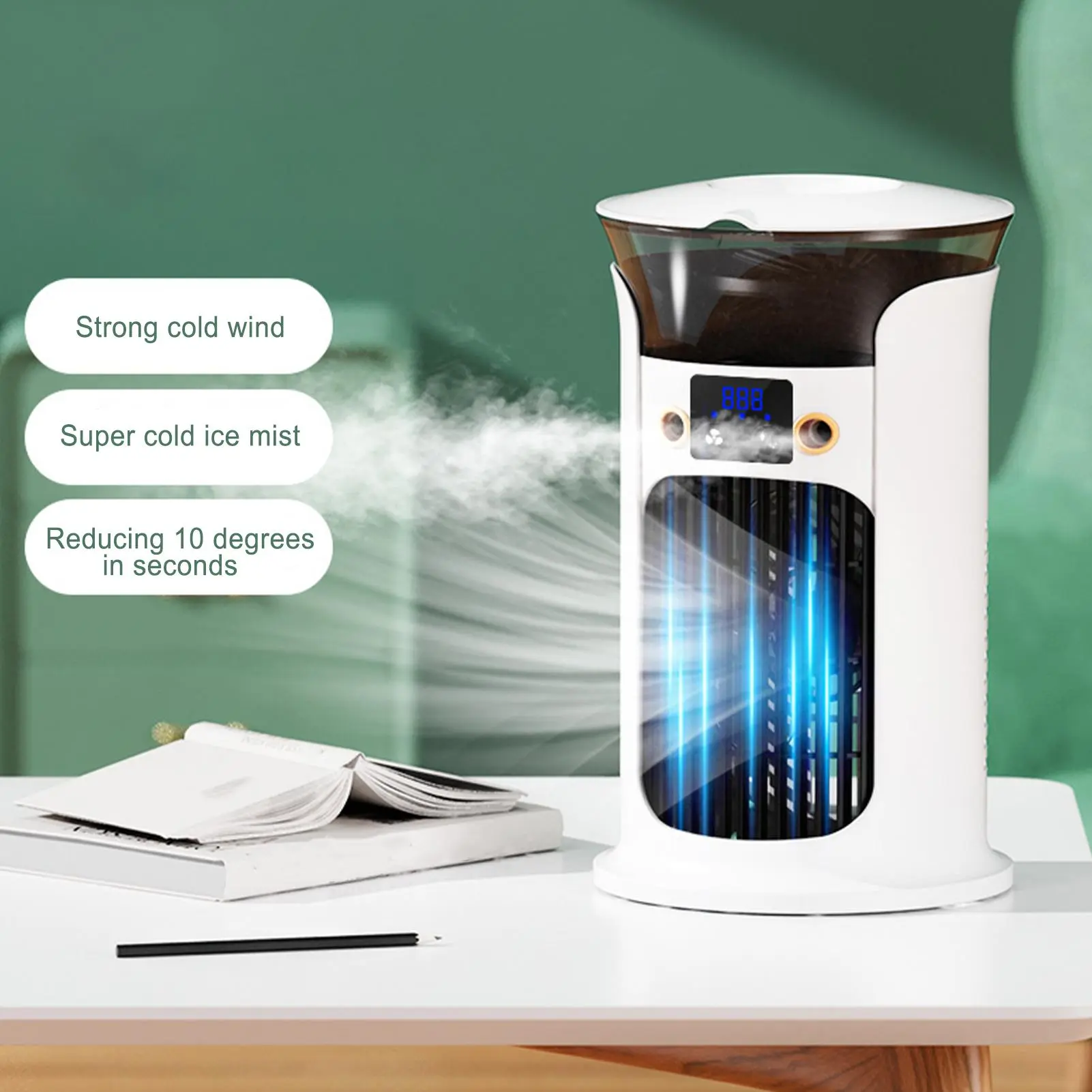 Air Conditioner Portable Small Space Cooling Accessory Quiet Smart USB Air Cooler For Bedroom Garage RV Tent Camping Outdoor