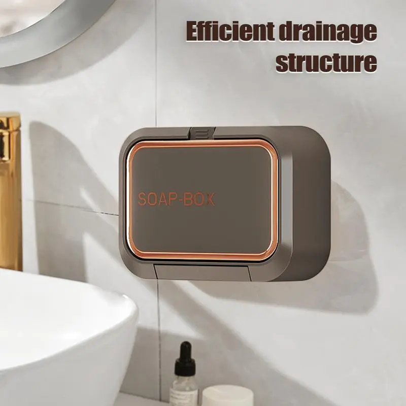 Soap Dish For Shower Wall Soap Case Adhesive Sponge Storage Organizer Draining Saver For Shower Bathtub Home Kitchen Sink