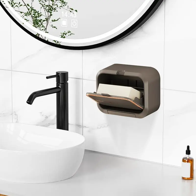 Soap Dish For Shower Wall Soap Case Adhesive Sponge Storage Organizer Draining Saver For Shower Bathtub Home Kitchen Sink
