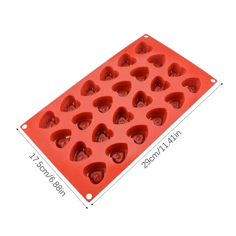 Silicone Love shape Chocolate Mold 24-Cavity Chocolate Mold Mousse Chocolate Dessert Jelly Mould cookie mold Baking Tool