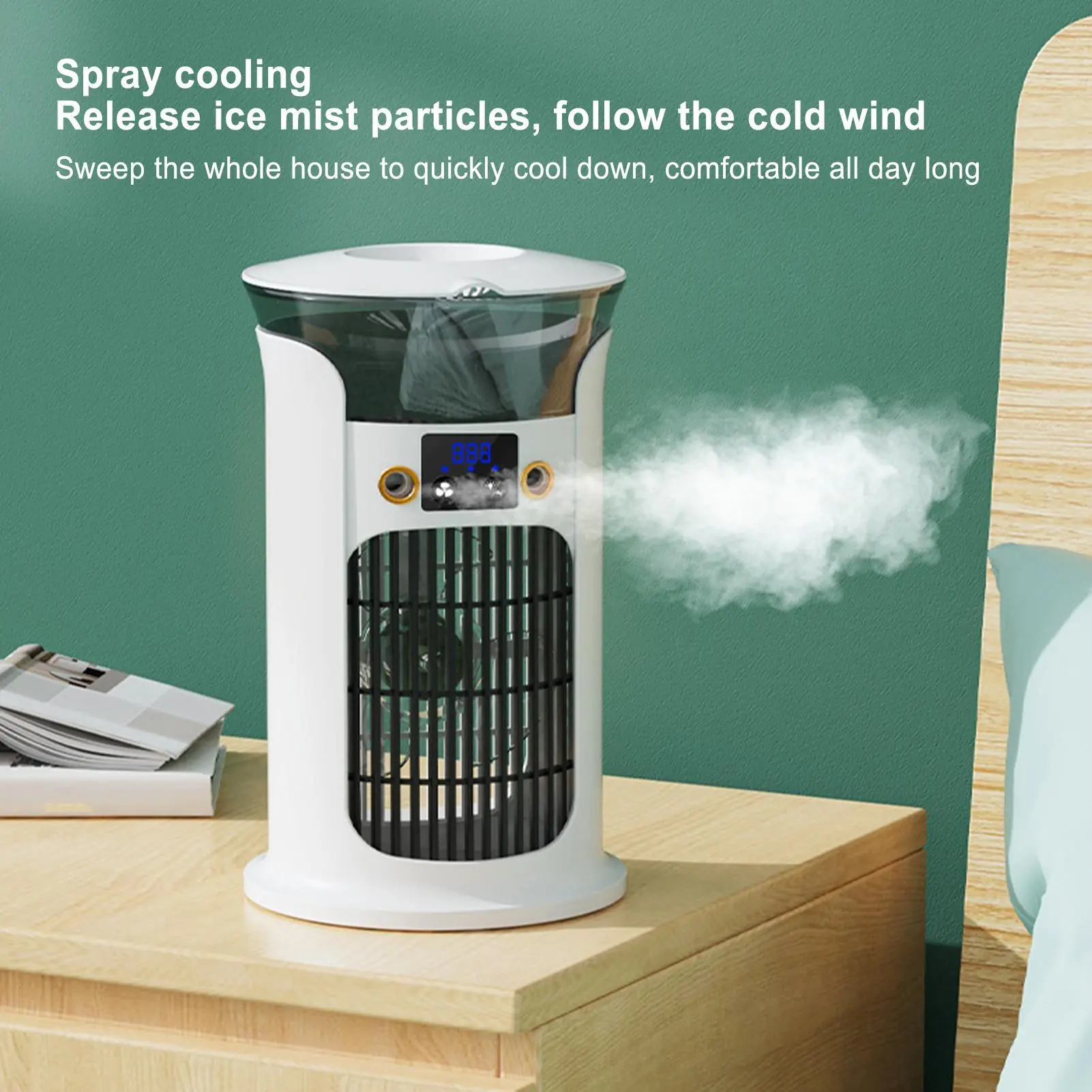 Air Conditioner Portable Small Space Cooling Accessory Quiet Smart USB Air Cooler For Bedroom Garage RV Tent Camping Outdoor