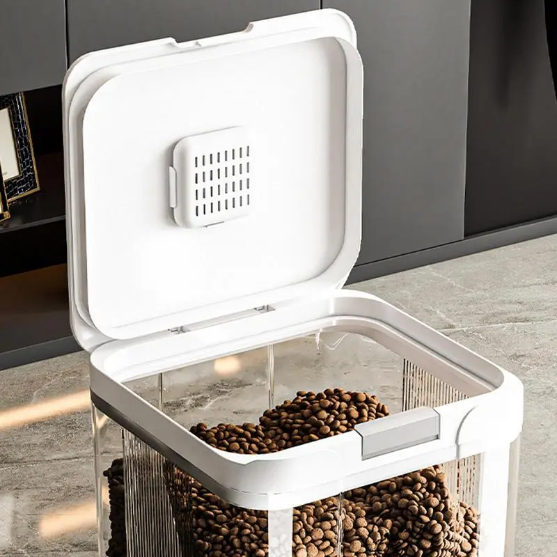 Pet Food Container Sealed Dog And Cat Food Storage Container Airtight Transparent Stackable 5L Bucket For Homes Pantries