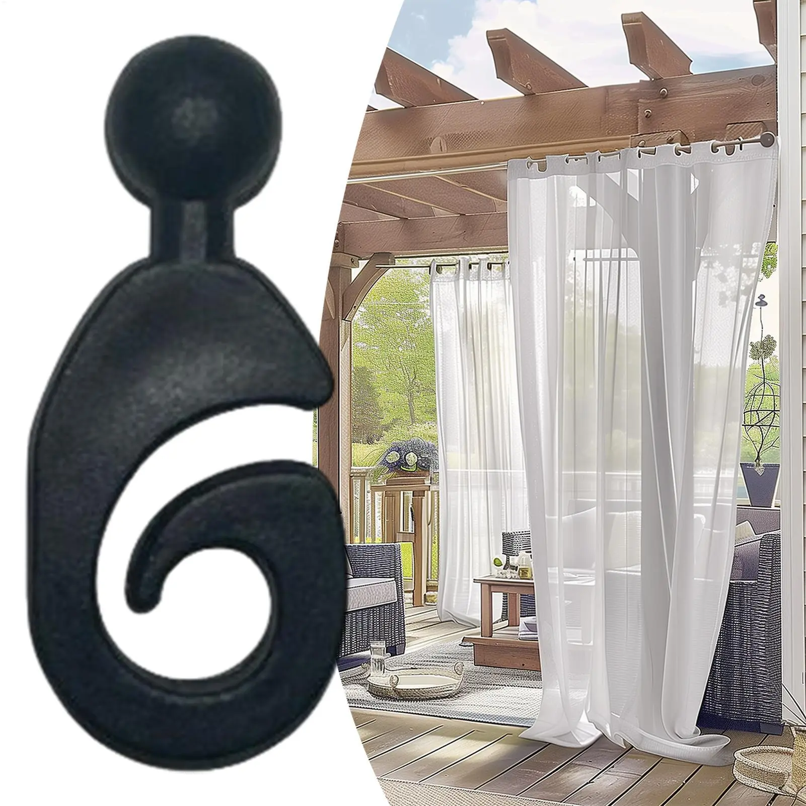 Gazebo Drape Hooks 50 Pieces Tent Door Cloth Hooks Multi-purpose Pergola Drape Rings Rustproof Hangers For Fence Plants Indoor