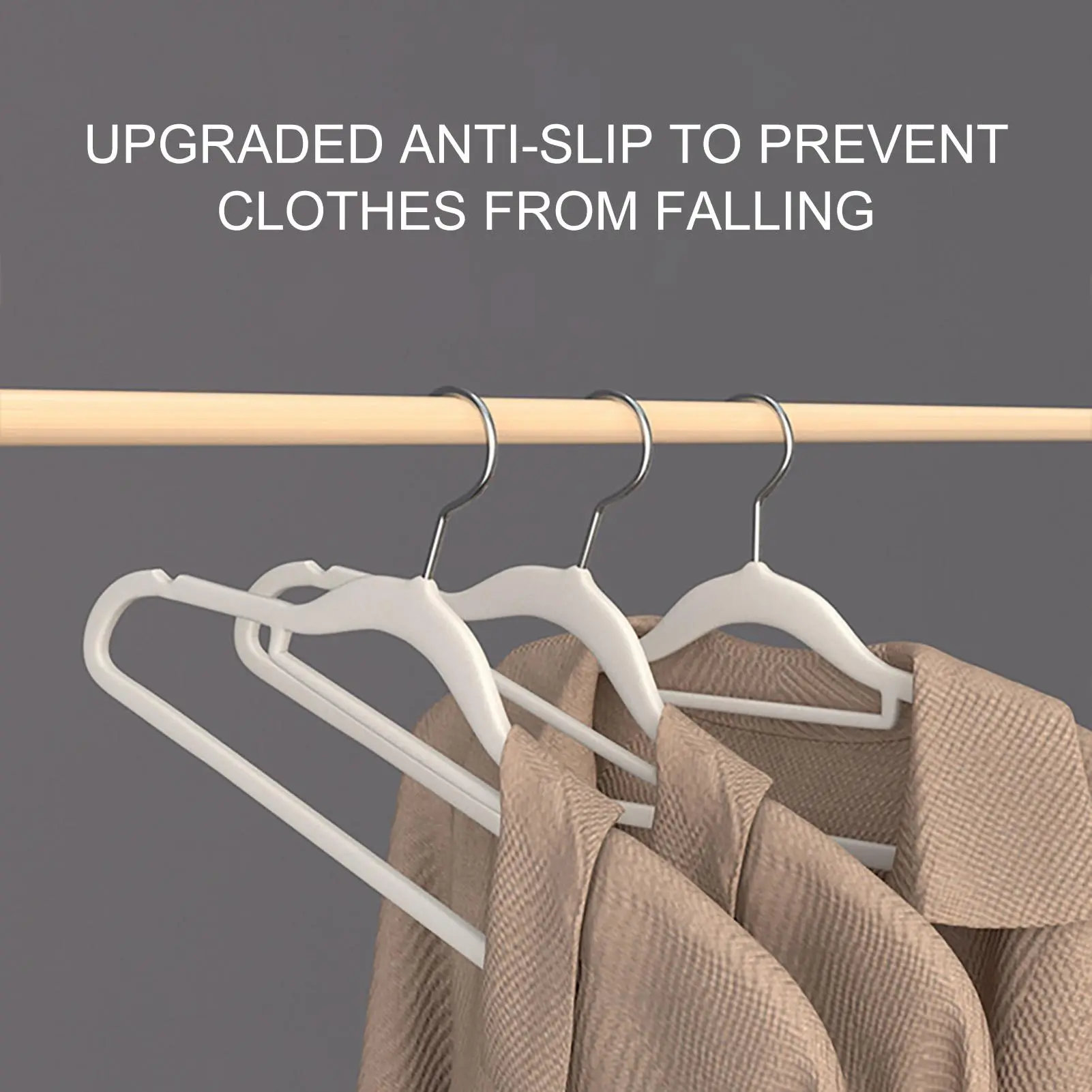 Thin Clothes Hangers 10 Pieces Flocking Thin Clothing Hangers Traceless Compact Organizer For Wardrobe Laundry Closet Home