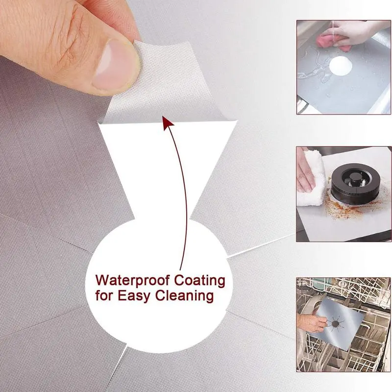 Stove Burner Liners 4X Kitchen Stove Burner Protector Heat-Resistant Anti-Oil Kitchen Gadget Drip-Proof Cleaning Pads For Home