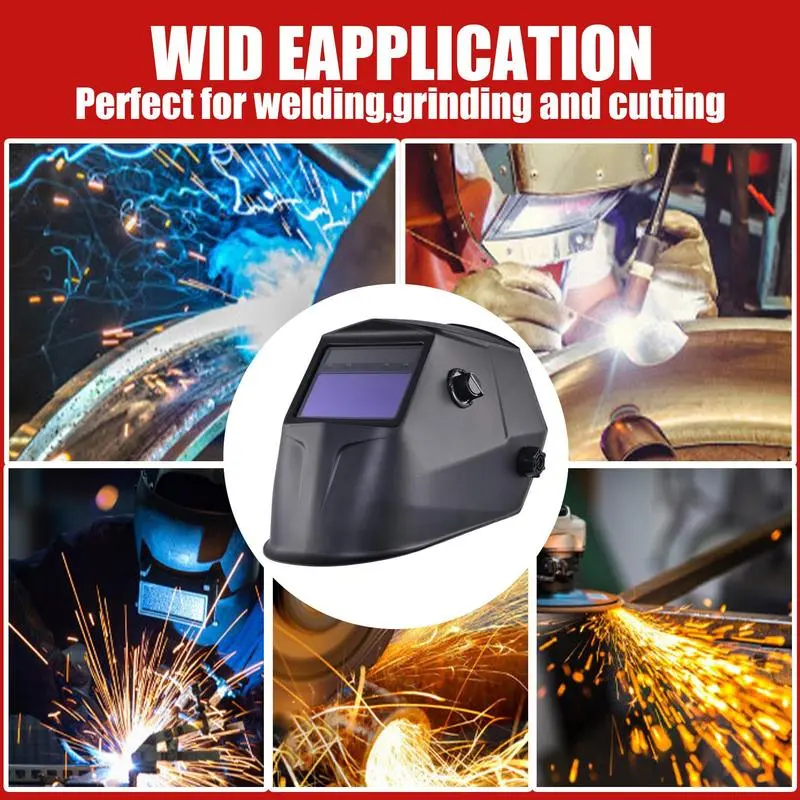 Auto Welding Face Cover Solar Powered Welding Hood With Large Viewing Screen Welding Face Cover Wide Shade Welding Shield For