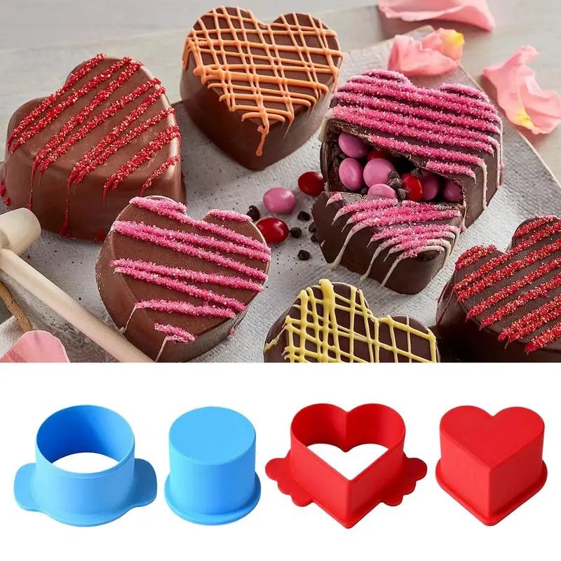 Round And Heart Cake Pop Cutter Cake Pop Cutter Pusher Maker Mold Smooth Shapes Press Set Home Baking Accessories Teaching Tool