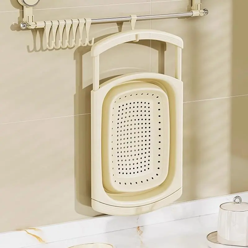 Sink Basket Strainer Kitchen Draining Container Foldable Vegetable Washing Basket Portable Sink Filter Basket For Home Use