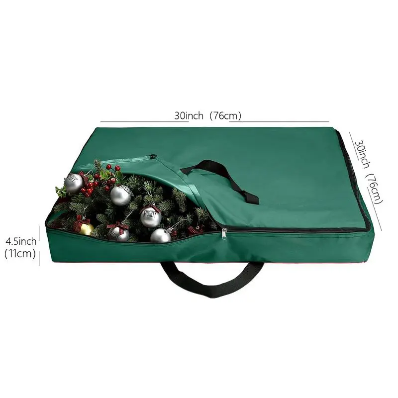 Wreath Bag 30 Inch Christmas Wreath Organizer Reinforced Handle Festival Decoration Accessories 600D Oxford Cloth Garage