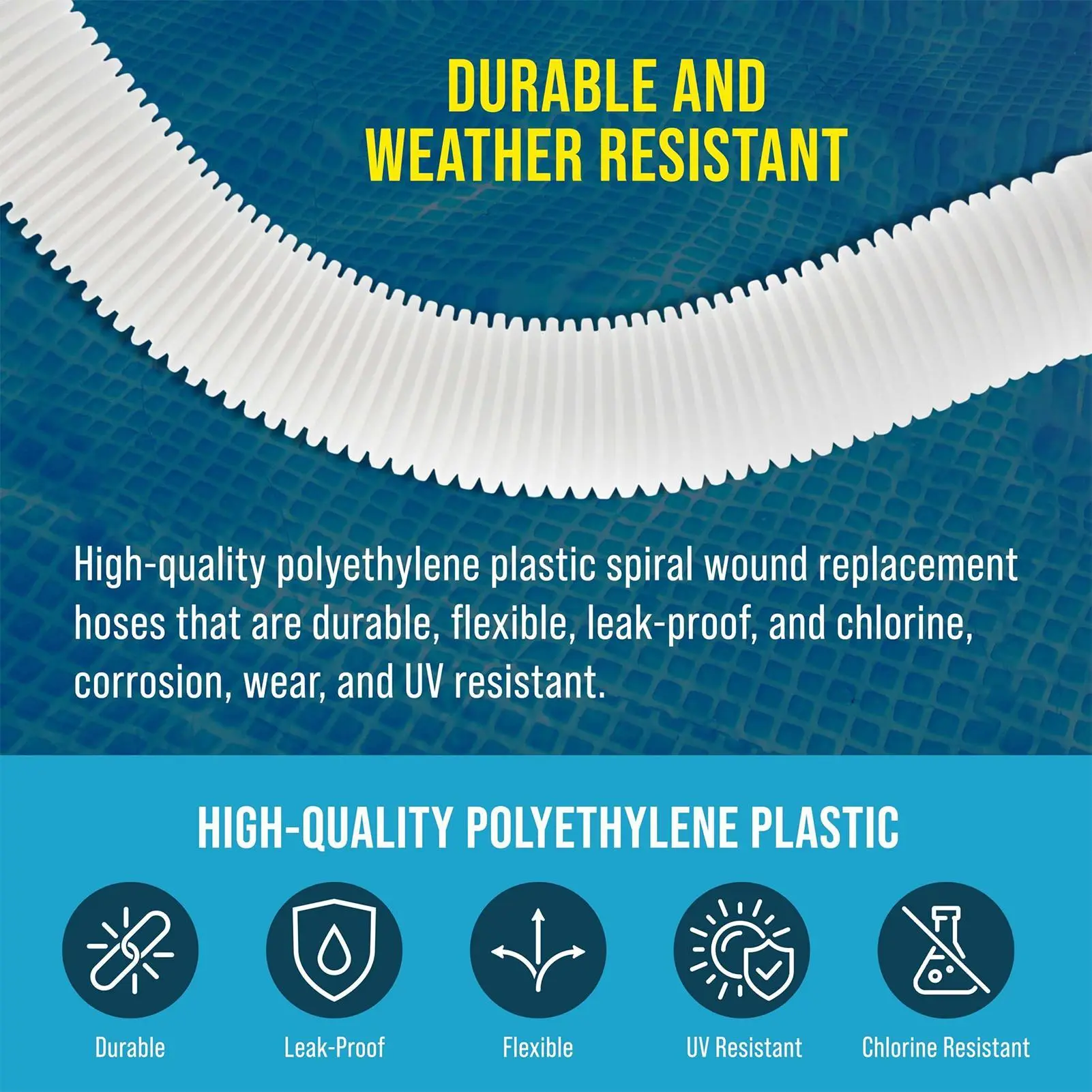 Pool Pump Hose 2 Pieces Filter Connecting Pipe PVC Flexible Drain Plumbing Hose Replacement For Saltwater Systems Swimming Pool