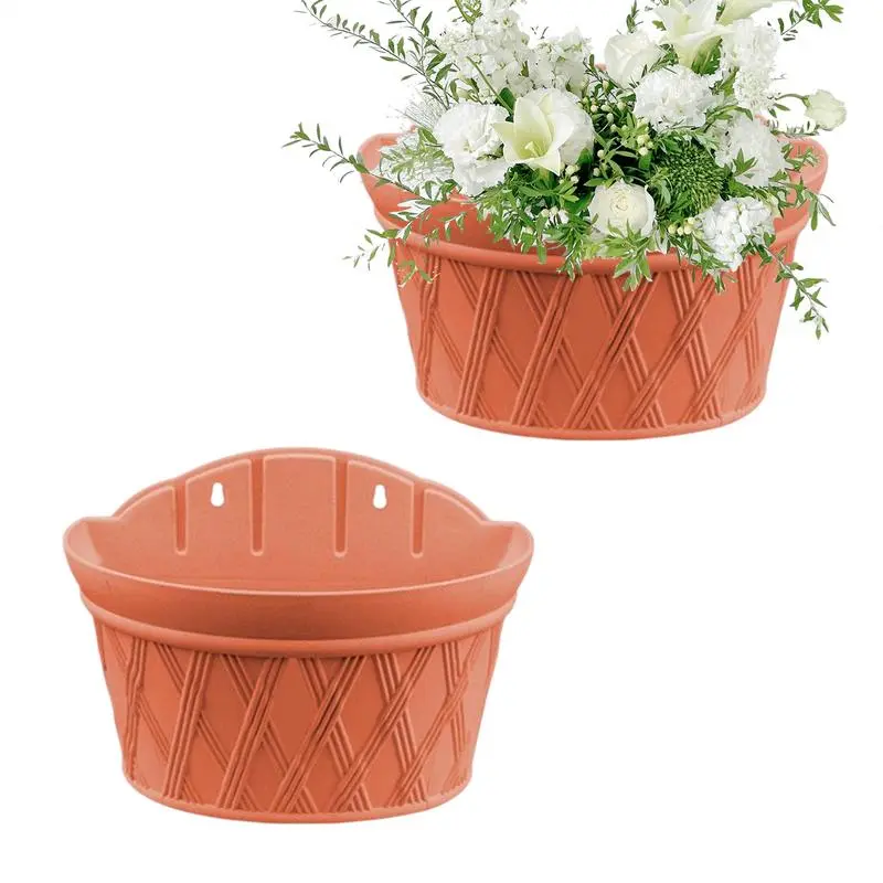 Garden Hanging Planter Wall Baskets Pot Wall Planter Garden Pot Half Round Plant Holder Case Wall Hanging Planter Flower Basket
