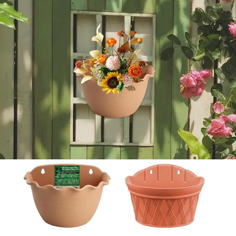 Garden Hanging Planter Wall Baskets Pot Wall Planter Garden Pot Half Round Plant Holder Case Wall Hanging Planter Flower Basket