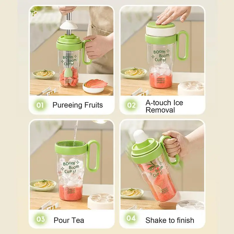 Cocktail Shaker Transparent Drink Mixer Shaker 33.8OZ Leakproof Multifunctional Mixer Shake Cup Bottle Blender Shaker Cup