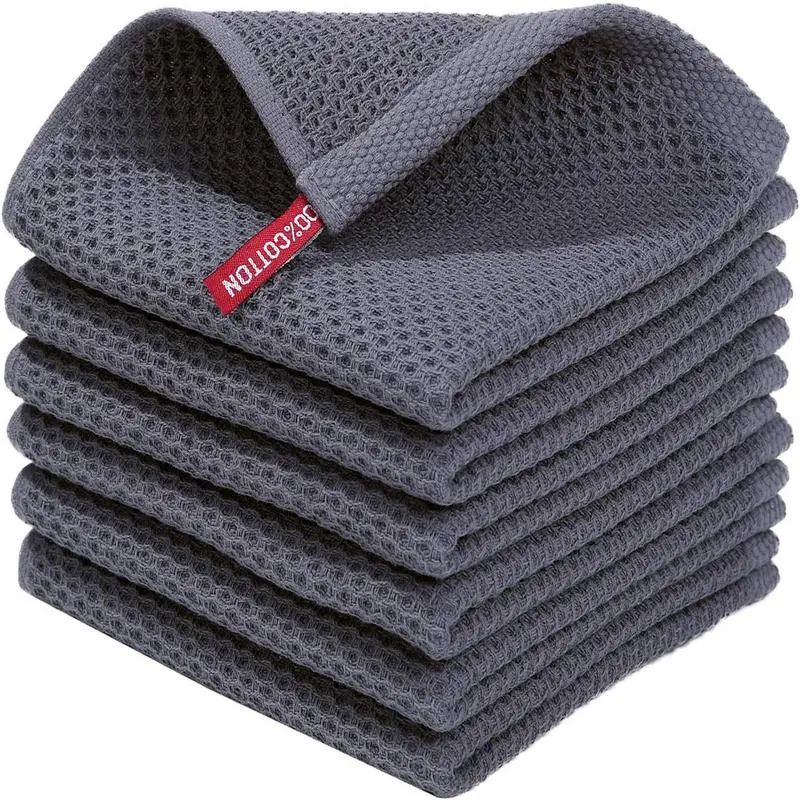 Kitchen Dish Towels 6 Pieces Dish Drying Towels Cotton Dish Towels Hangable Kitchen Washcloths Kitchen Towel Set For Bowls Pots