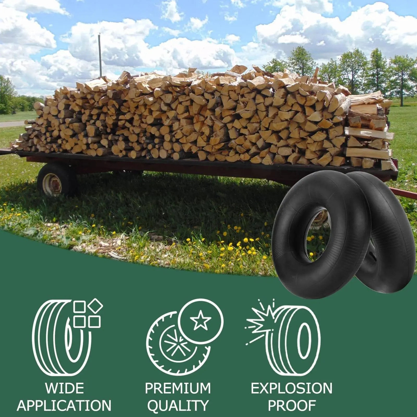 Lawn Mower Tire Tubes Replace Inner Tubes Sturdy 2 Pieces Wear-Resistant Repair Accessories For Repairing Maintenance Snow
