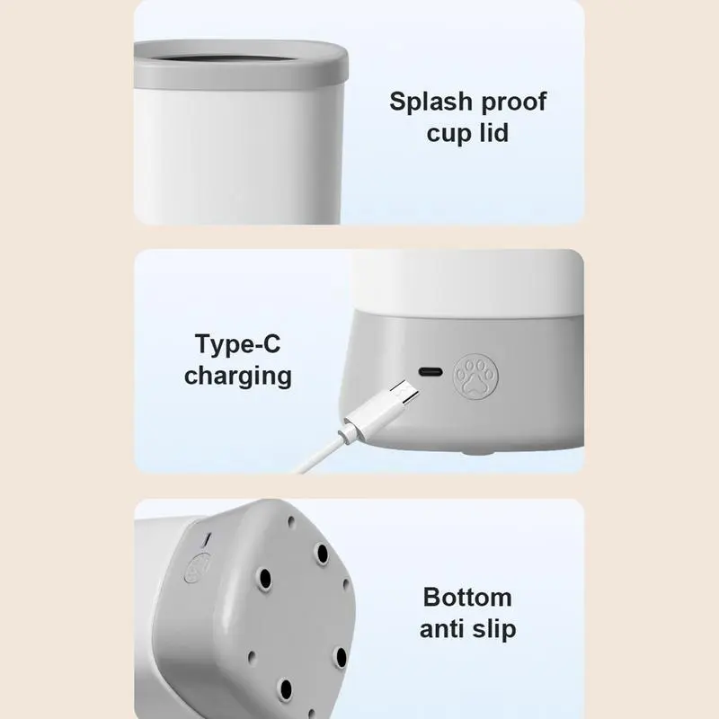 Pet Feet Washer Paw Washer Dogs Anti-Splash Two-Speed Pet Foot Washer Automatic Paw Cleaner Cup Electrical Pet Paw Cleaner