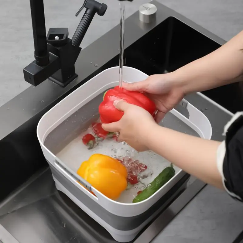 Bottle Washing Basin Bottle Basin For Sink Foldable Soaking Dishpan Basket Folding Space-Saving With Ergonomic Handle For