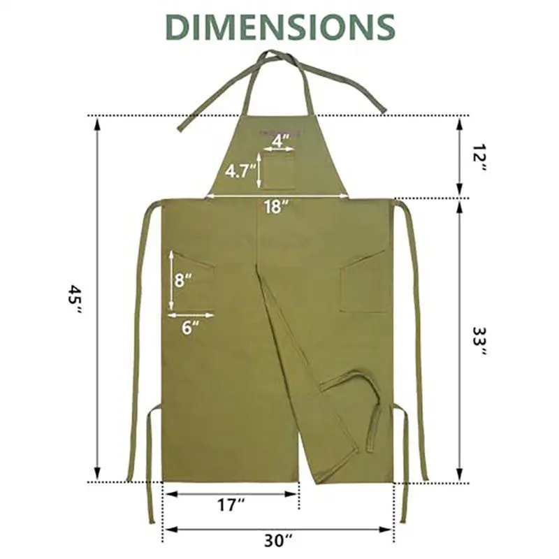 Pottery Apron Waterproof Pinafore Adjustable Split Leg Apron With 3 Pockets For Pottery Painting Sculpture Ceramics