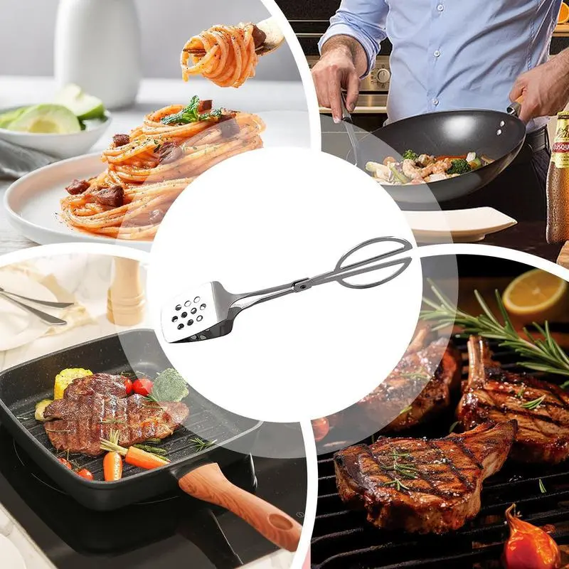 Buffet Tong Cooked Food Stainless Steel Tong Appetizer Tongs Multi-functional Kitchen Scissor For Salad Cake Bread