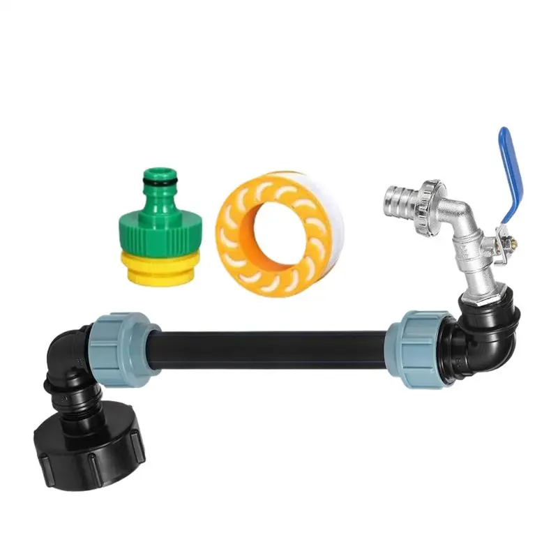 Gallon Tank Adapter 3/4-inch Tank Outlet Tap with Extension Tube Water Bucket Valve Fittings IBC ton barrel joint with 25cm tube