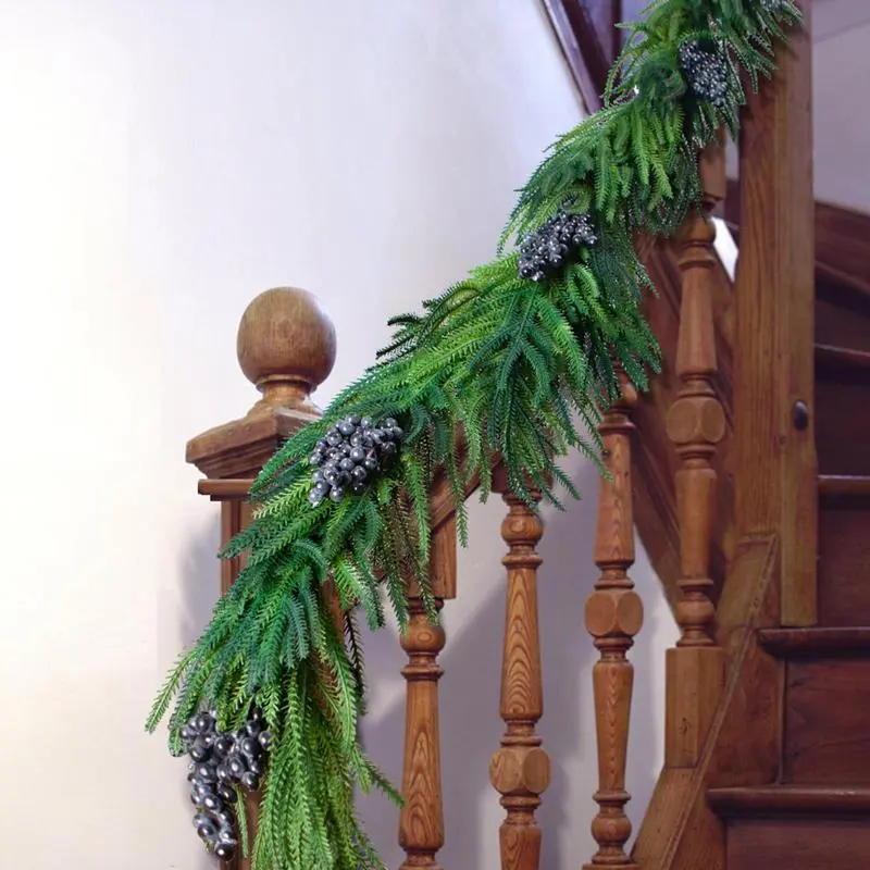 180cm Christmas cedar garland long cedar real touch garland Dense Cedar Garland Greenery Garland Ornament Fireplace Decor