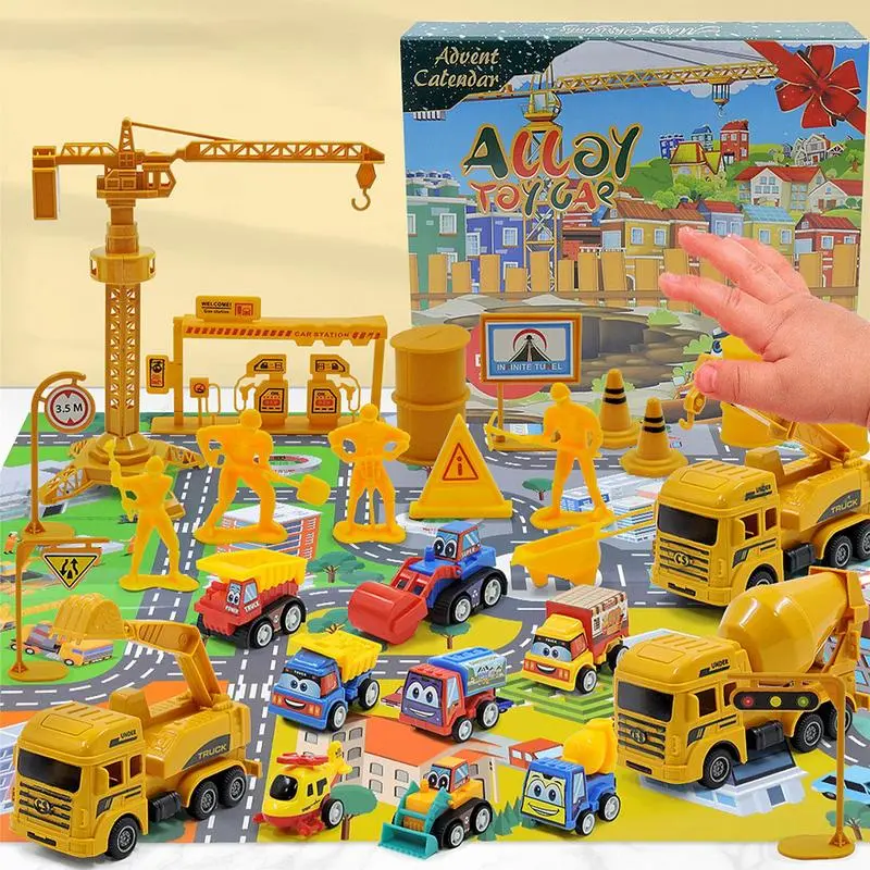 Vehicle Toys Set Advent Calendar Gift Box 24 Days Christmas Countdown Calendar Pull Back Car Toys Christmas Gift For Kids