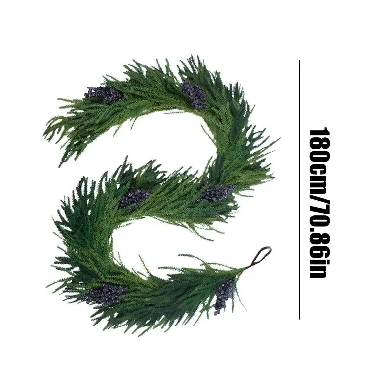 180cm Christmas cedar garland long cedar real touch garland Dense Cedar Garland Greenery Garland Ornament Fireplace Decor