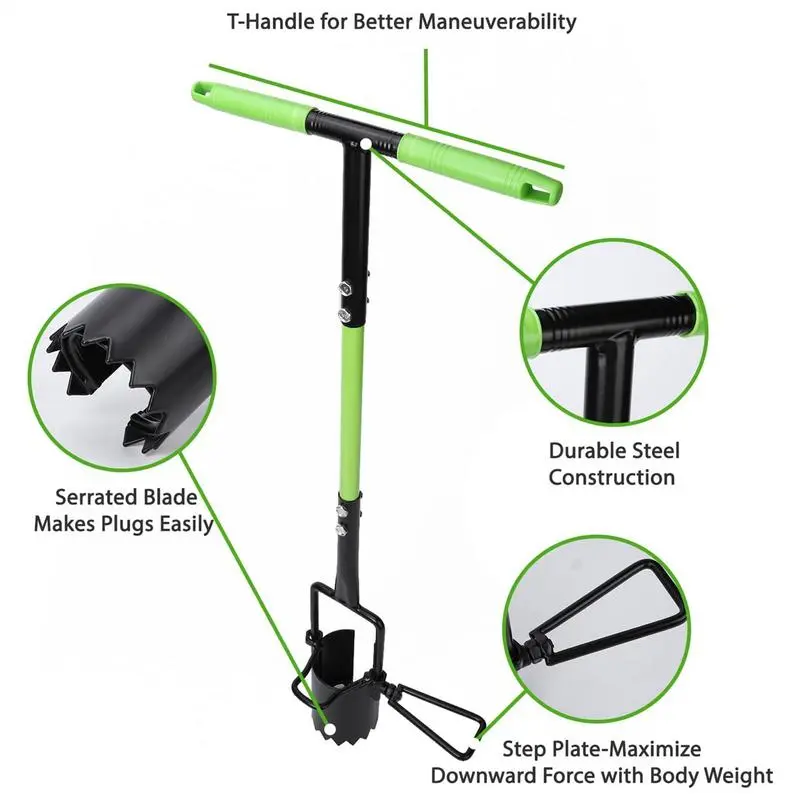 Seeding Bulb Planter Tool Long Handled Transplanter Multi-functional Lawn Tool Depth Mark Bulb Planter Bulb Planter Digger