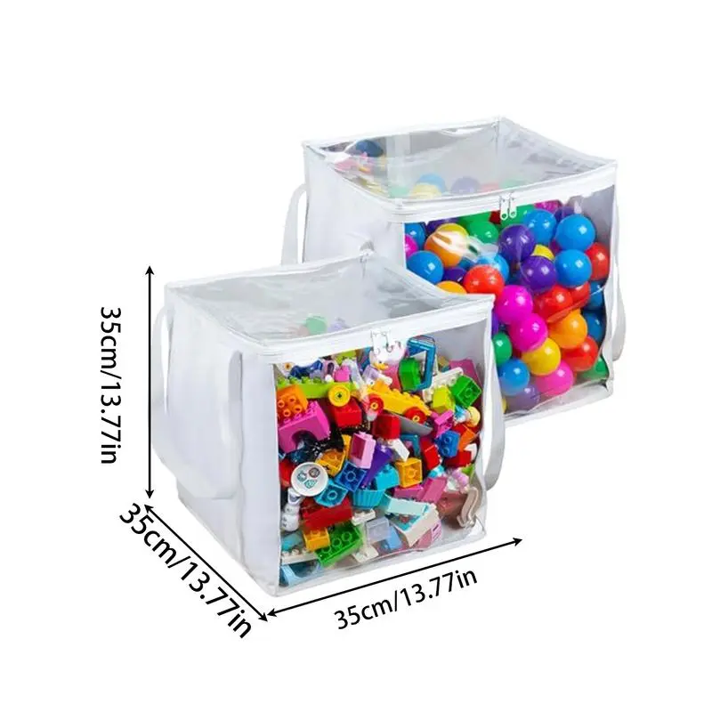 Toy Organizer Bags 2 Pieces Board Game Storage With Zipper Clear Storage Bags Waterproof Kids Toy Storage Organizer Bags for