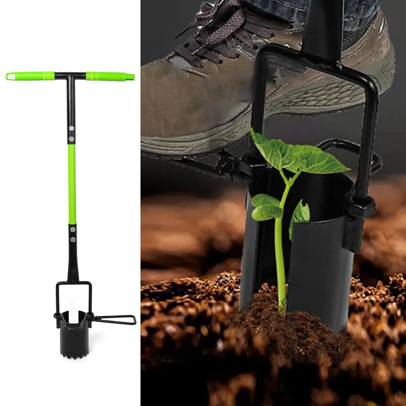 Seeding Bulb Planter Tool Long Handled Transplanter Multi-functional Lawn Tool Depth Mark Bulb Planter Bulb Planter Digger