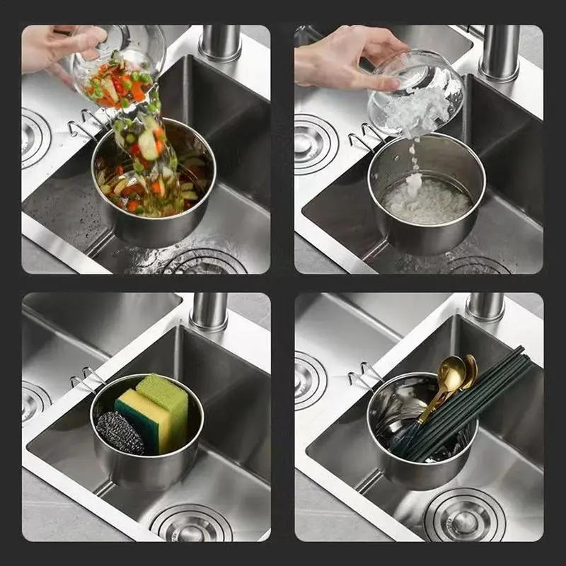 Kitchen Sink Strainer Basket Sink Drainage Rack Sink Sink Strainer Bowl Sturdy Corner Sink Strainer Basket Corner Sink Strainer
