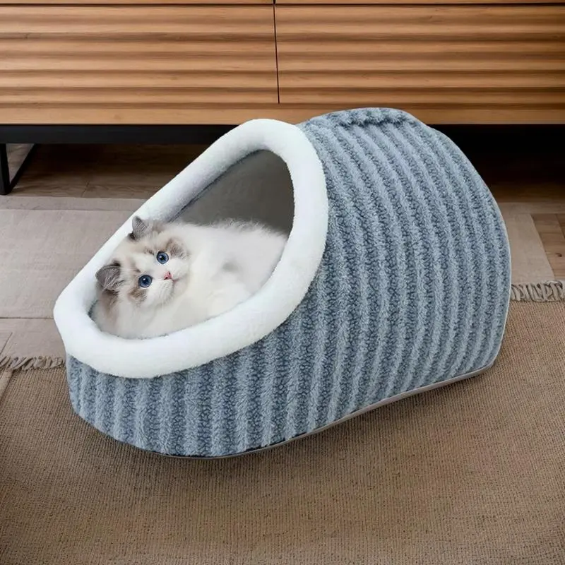 Cuddly Cave Cat Bed cat cave bed slipper Cute Covered Cat Bed Pet Cat House Small Dog House Products Cat Bed Slipper Pet house